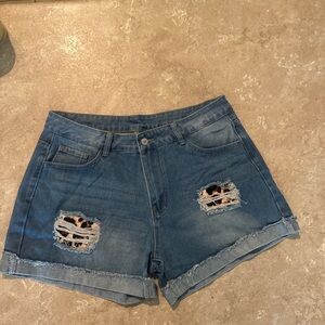 Denim Distressed Women Shorts